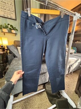 Audrey & Celine Navy High-Waist Pants